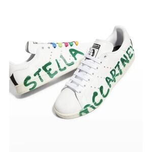 Stella McCartney X Adidas Mens White Stan Smith Logo Sneaker Shoes Size 6.5